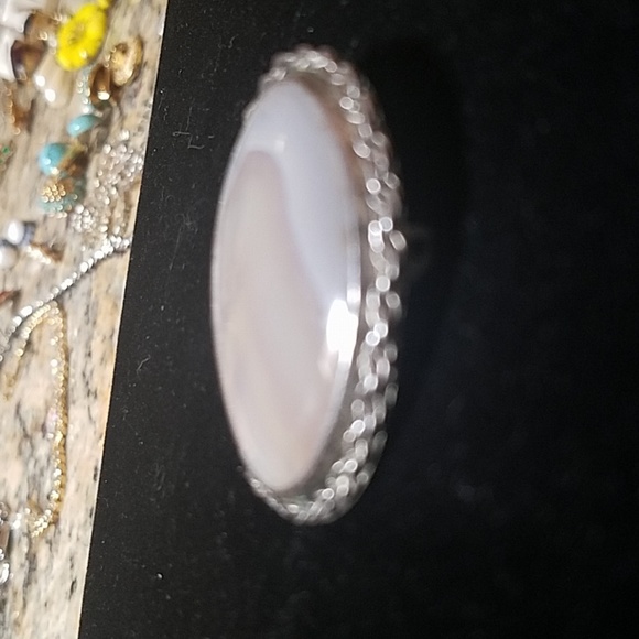 XSoldxx bundled agate w Silver twist banded brooch - Picture 3 of 8